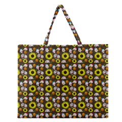 Hawaii Ghost Brown Zipper Large Tote Bag