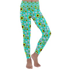 Hawaii Ghost Aqua Kids  Lightweight Velour Classic Yoga Leggings by snowwhitegirl