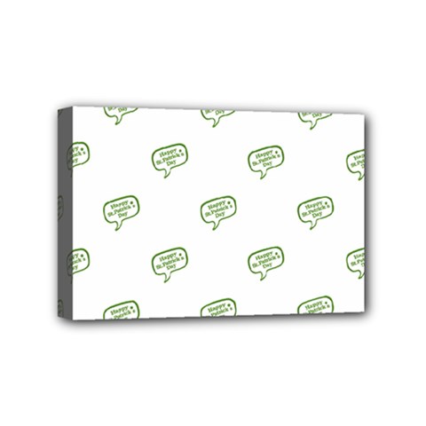 Happy St Patricks Day Symbol Motif Pattern Mini Canvas 6  X 4  (stretched) by dflcprintsclothing