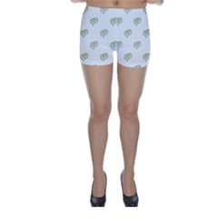 Happy St Patricks Day Symbol Motif Pattern Skinny Shorts by dflcprintsclothing