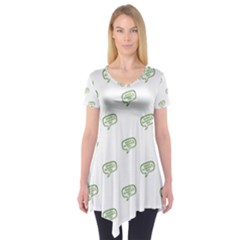 Happy St Patricks Day Symbol Motif Pattern Short Sleeve Tunic  by dflcprintsclothing