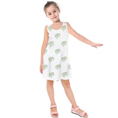 Happy St Patricks Day Symbol Motif Pattern Kids  Sleeveless Dress by dflcprintsclothing