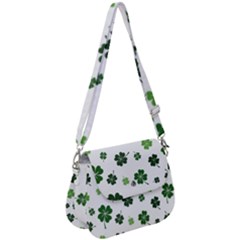 St Patricks Day Pattern Saddle Handbag by Valentinaart