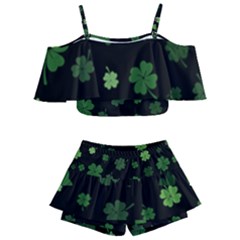 St Patricks Day Kids  Off Shoulder Skirt Bikini by Valentinaart