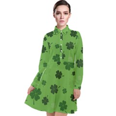 St Patricks Day Long Sleeve Chiffon Shirt Dress by Valentinaart