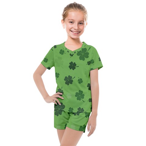 St Patricks Day Kids  Mesh Tee And Shorts Set by Valentinaart