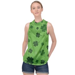 St Patricks Day High Neck Satin Top by Valentinaart