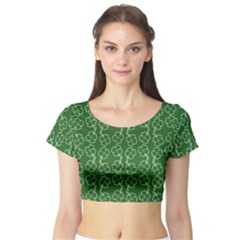 St Patricks Day Short Sleeve Crop Top by Valentinaart