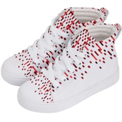 Red And White Matrix Patterned Design Kids  Hi-top Skate Sneakers by dflcprintsclothing