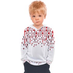 Red And White Matrix Patterned Design Kids  Overhead Hoodie by dflcprintsclothing