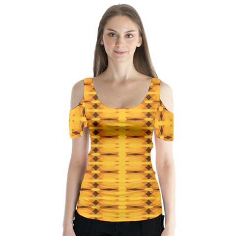 Digital Illusion Butterfly Sleeve Cutout Tee  by Sparkle