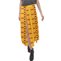 Digital Illusion Velour Split Maxi Skirt by Sparkle