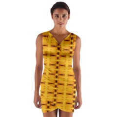 Digital Illusion Wrap Front Bodycon Dress by Sparkle