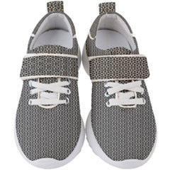 Black And White Triangles Kids  Velcro Strap Shoes by Sparkle