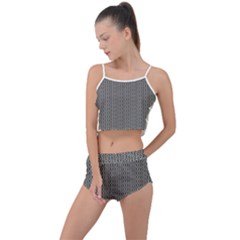 Black And White Triangles Summer Cropped Co-ord Set by Sparkle