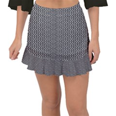 Black And White Triangles Fishtail Mini Chiffon Skirt
