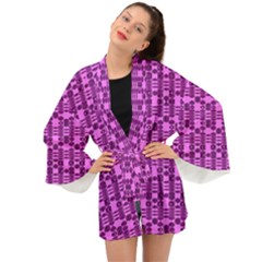 Digital Violet Long Sleeve Kimono by Sparkle