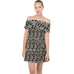 Digital Illusion Off Shoulder Chiffon Dress by Sparkle