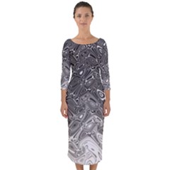 Grey Glow Cartisia Quarter Sleeve Midi Bodycon Dress