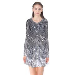 Grey Glow Cartisia Long Sleeve V-neck Flare Dress