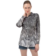 Grey Glow Cartisia Long Sleeve Satin Shirt