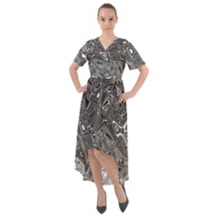 Grey Glow Cartisia Front Wrap High Low Dress