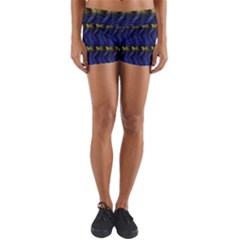 Blue Illusion Yoga Shorts