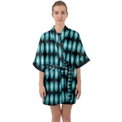 Mandala Pattern Half Sleeve Satin Kimono 