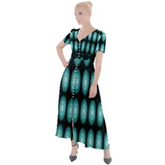 Mandala Pattern Button Up Short Sleeve Maxi Dress