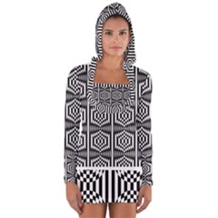 Optical Illusion Long Sleeve Hooded T-shirt by Sparkle