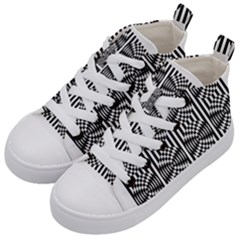 Optical Illusion Kids  Mid-top Canvas Sneakers