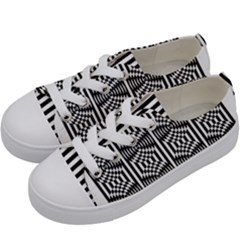 Optical Illusion Kids  Low Top Canvas Sneakers