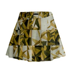 Array Random Gold Mini Flare Skirt by Sparkle