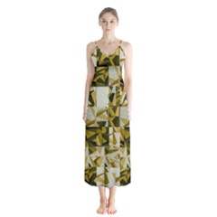 Array Random Gold Button Up Chiffon Maxi Dress by Sparkle