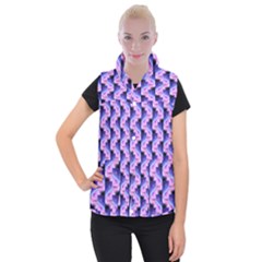 Digital Waves Women s Button Up Vest by Sparkle