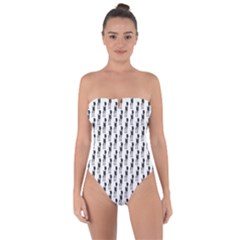 Shiny Knot Tie Back One Piece Swimsuit by Sparkle