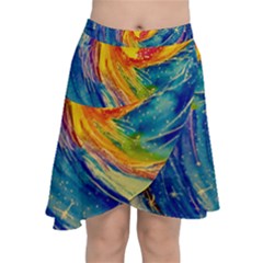 Comet In The Night Chiffon Wrap Front Skirt by Pansy