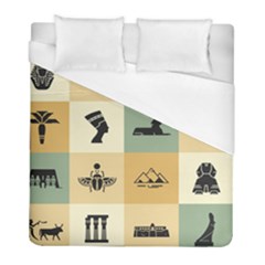 Egyptian Flat Style Icons Duvet Cover (full/ Double Size)