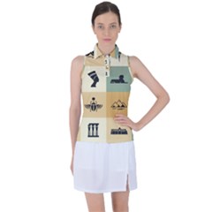 Egyptian Flat Style Icons Women s Sleeveless Polo Tee by Wegoenart