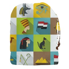 Egypt Travel Items Icons Set Flat Style Drawstring Pouch (3xl)