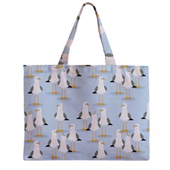 Cute Seagulls Seamless Pattern Light Blue Background Zipper Mini Tote Bag