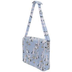 Cute Seagulls Seamless Pattern Light Blue Background Cross Body Office Bag