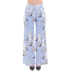 Cute Seagulls Seamless Pattern Light Blue Background So Vintage Palazzo Pants