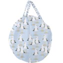 Cute Seagulls Seamless Pattern Light Blue Background Giant Round Zipper Tote View2