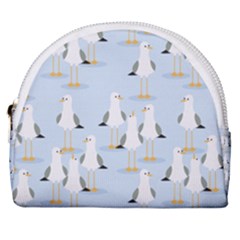 Cute Seagulls Seamless Pattern Light Blue Background Horseshoe Style Canvas Pouch