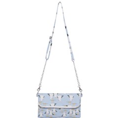 Cute Seagulls Seamless Pattern Light Blue Background Mini Crossbody Handbag