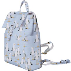 Cute Seagulls Seamless Pattern Light Blue Background Buckle Everyday Backpack