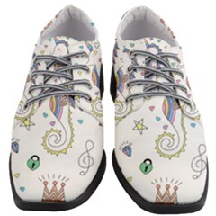 Seamless Pattern Cute Unicorn Cartoon Hand Drawn Women Heeled Oxford Shoes by Wegoenart