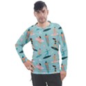 Beach Surfing Surfers With Surfboards Surfer Rides Wave Summer Outdoors Surfboards Seamless Pattern Men s Pique Long Sleeve Tee View1