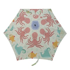 Underwater Seamless Pattern Light Background Funny Mini Folding Umbrellas